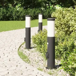 Bolderverlichting met sensor en stopcontact 3 stuks 50 cm roestvrij staal IP44><noscript><img width=