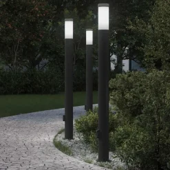 Bolderverlichting met stopcontact 3 stuks 110 cm roestvrij staal IP44>vidaXL New