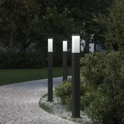 Bolderverlichting met sensor 3 stuks 80 cm Zwart IP44>vidaXL Sale