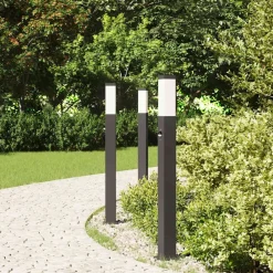 Bolderverlichting met sensor 3 stuks 80 cm Zwart IP44><noscript><img width=