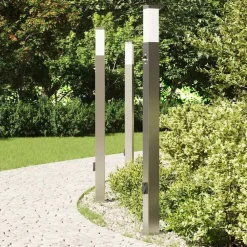 Bolderverlichting met sensor en stopcontact 3 stuks 110 cm roestvrij staal IP44><noscript><img width=
