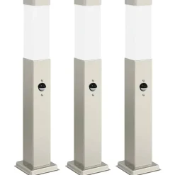Verlichting*vidaXL Bolderverlichting met sensor 3 stuks 50 cm RVS IP44