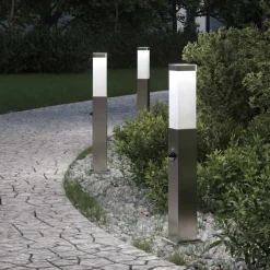 Verlichting*vidaXL Bolderverlichting met sensor 3 stuks 50 cm RVS IP44