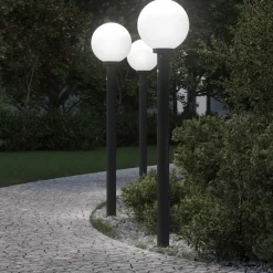 Verlichting*vidaXL Bolderverlichting met sensor 3 stuks 120 cm Zwart IP44