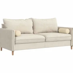 Bolster Kussens 2 stuks Crème Ø 15 x 40 cm Stof><noscript><img width=