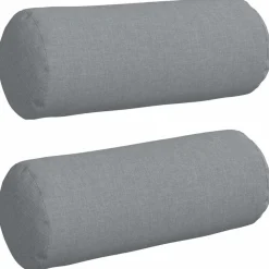 Woon- & Tuinaccessoires*vidaXL Bolster Kussens 2 stuks Ø 15 x 40 cm Stof Lichtgrijs