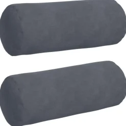 Woon- & Tuinaccessoires*vidaXL Bolster Kussens 2 stuks Ø 15 x 40 cm Cordstof Donkergrijs