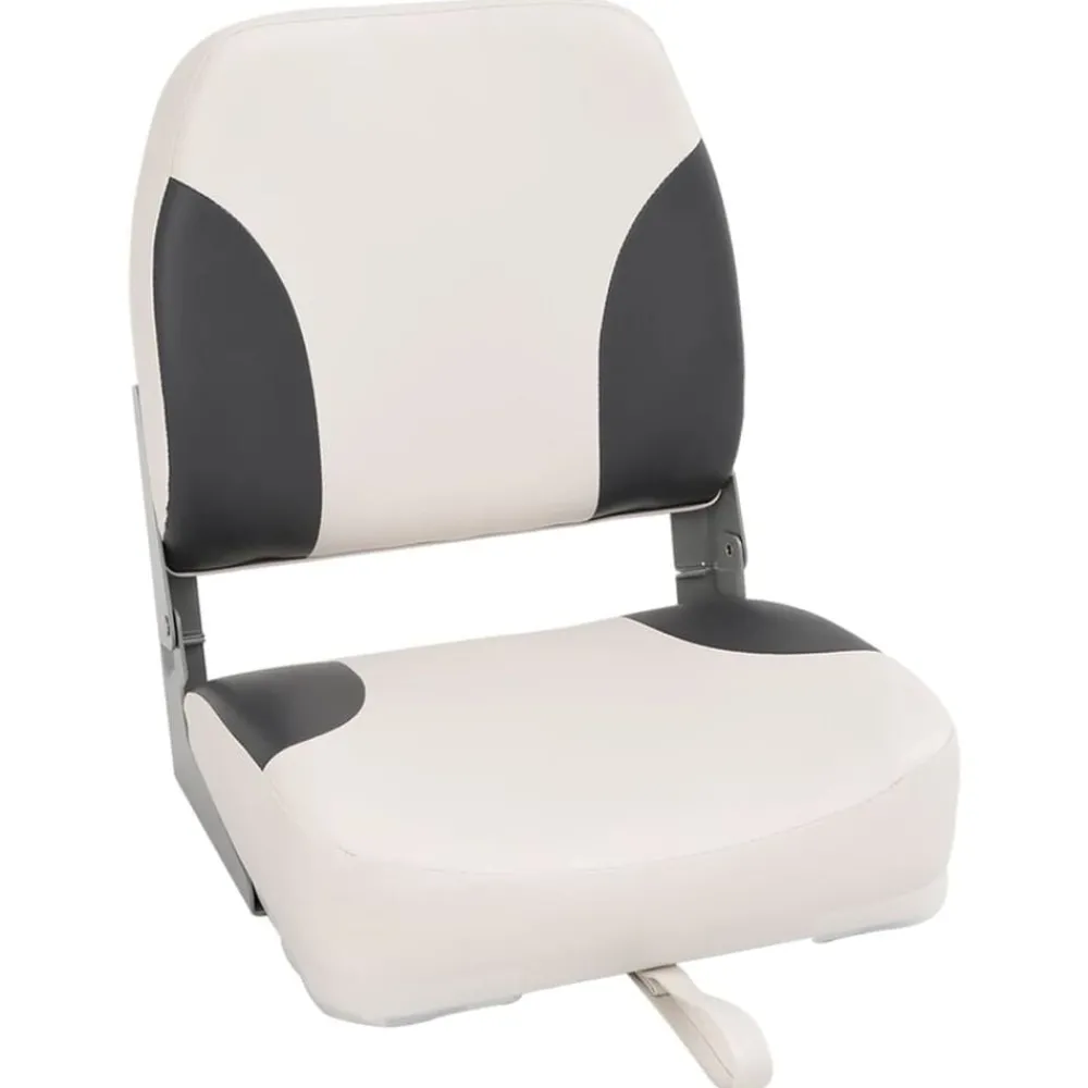 Voertuigonderdelen & -Accessoires*vidaXL Bootstoel 1 set inklapbaar lage rugleuning fixeerlus donkergrijs en wit