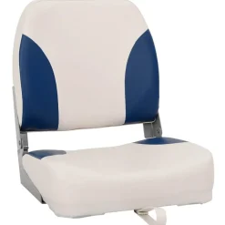 Voertuigonderdelen & -Accessoires*vidaXL Bootstoel 1 set met blauw-witte kussens inklapbaar Blauw en wit