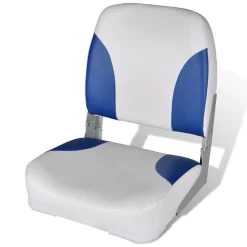 Voertuigonderdelen & -Accessoires*vidaXL Bootstoel met blauw-wit kussen inklapbaar 41x36x48 cm Blauw en wit