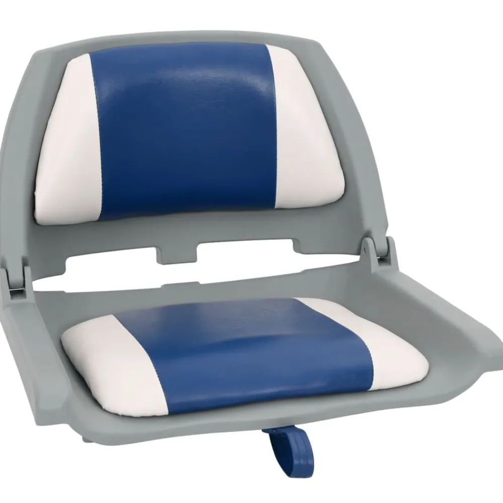Voertuigen*vidaXL Bootstoel met poot 360° draaibaar Blauw en wit