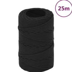 Bouwbeslag*vidaXL Boottouw 2 mm 25 m polypropeen Zwart