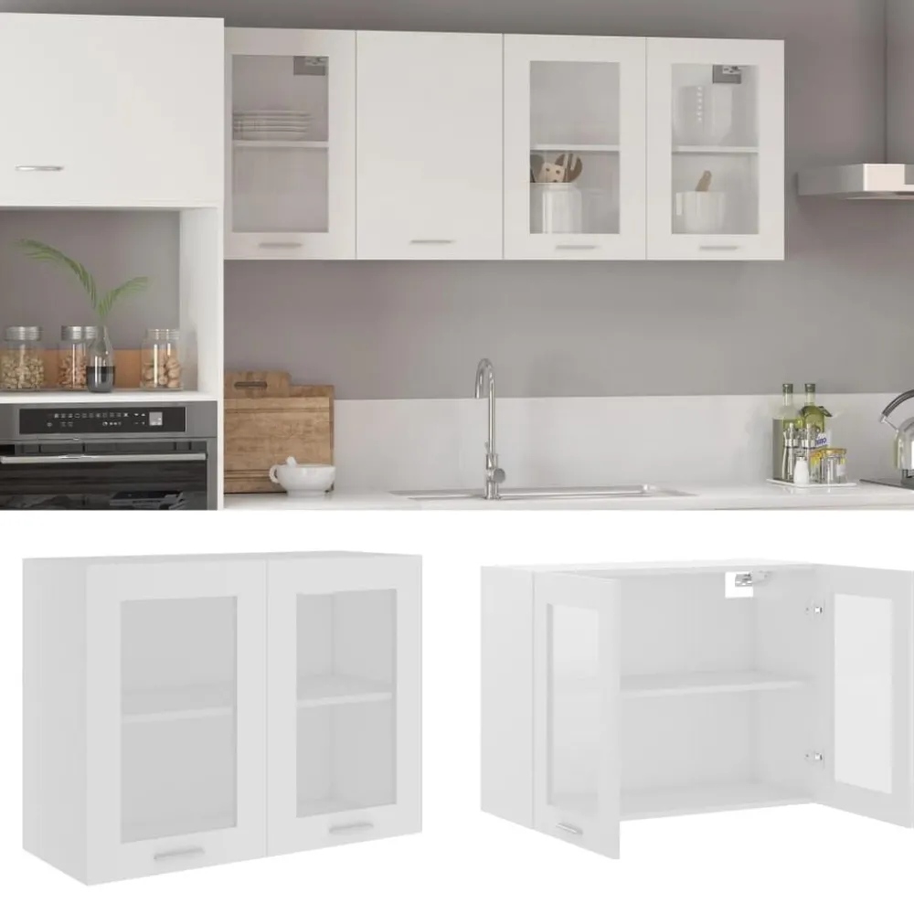 Kasten & Opbergmeubelen*vidaXL Bovenkast Lyon 80x31x60 cm bewerkt hout Wit