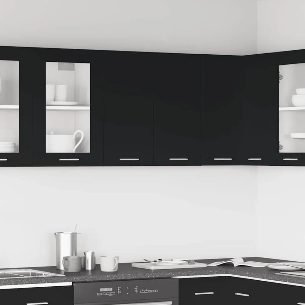 Kasten & Opbergmeubelen*vidaXL Bovenkast Lyon 60x31x60 cm bewerkt hout Zwart