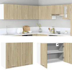 Kasten & Opbergmeubelen*vidaXL Bovenkast Lyon 80x31x60 cm bewerkt hout kleurig Sonoma eiken