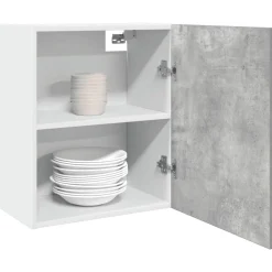 Kasten & Opbergmeubelen*vidaXL Bovenkast Lyon 50x31x60 cm bewerkt hout Betongrijs