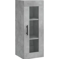 Kasten & Opbergmeubelen*vidaXL Bovenkast 34,5x34x90 cm Betongrijs