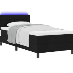 Boxspring bed met matras met LED 90 x 190 cm Stof><noscript><img width=