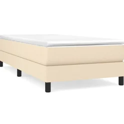 Bedden & Accessoires*vidaXL Boxspring bed 80x200 cm stof crèmekleurig Crème