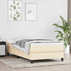 Bedden & Accessoires*vidaXL Boxspring bed 80x200 cm stof crèmekleurig Cr&egrave;me