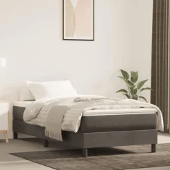 Bedden & Accessoires*vidaXL Boxspring bed 80x200 cm fluweel Donkergrijs