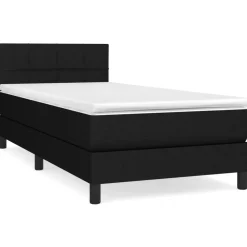 Bedden & Accessoires*vidaXL Boxspring met matras stof 80x200 cm Zwart