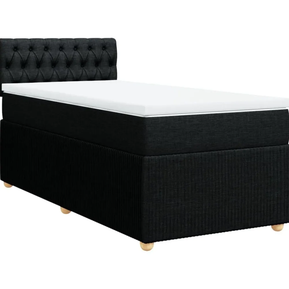 Bedden & Accessoires*vidaXL Boxspring met matras stof 80x200 cm Zwart