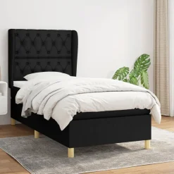 Bedden & Accessoires*vidaXL Boxspring met matras stof 80x200 cm Zwart