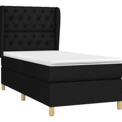 Bedden & Accessoires*vidaXL Boxspring met matras stof 80x200 cm Zwart