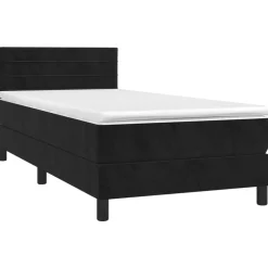 Bedden & Accessoires*vidaXL Boxspring met matras en LED fluweel 80x200 cm Zwart