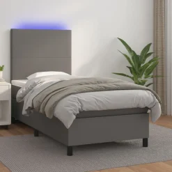 Boxspring met matras en LED kunstleer 80x200 cm>vidaXL Hot