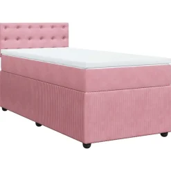 Bedden & Accessoires*vidaXL Boxspring met matras fluweel 80x200 cm Roze