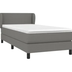 Bedden & Accessoires*vidaXL Boxspring met matras stof 80x200 cm Donkergrijs