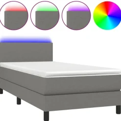 Boxspring met matras en LED stof 80x200 cm>vidaXL Clearance
