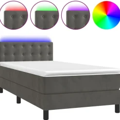 Boxspring met matras en LED fluweel 80x200 cm>vidaXL Clearance