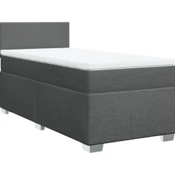 Bedden & Accessoires*vidaXL Boxspring met matras stof 80x200 cm Donkergrijs
