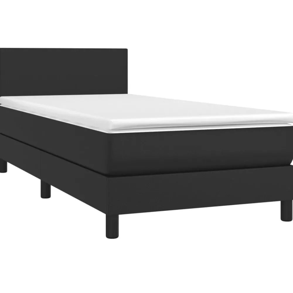 Boxspring met matras en LED kunstleer 80x200 cm>vidaXL New