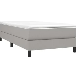 Bedden & Accessoires*vidaXL Boxspring met matras stof 80x200 cm Lichtgrijs