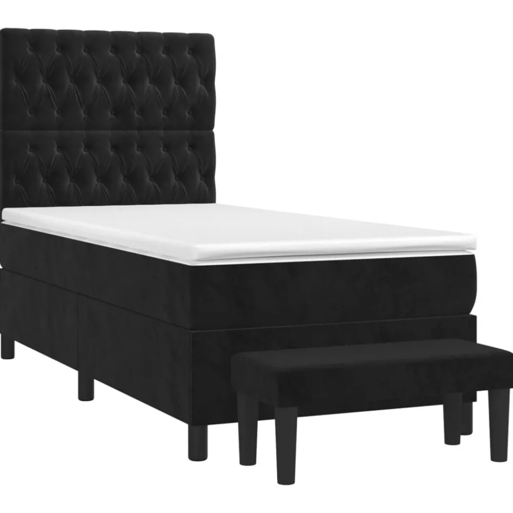 Boxspring met matras fluweel 80x200 cm>vidaXL Sale