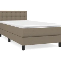 Bedden & Accessoires*vidaXL Boxspring met matras stof 80x200 cm Taupe