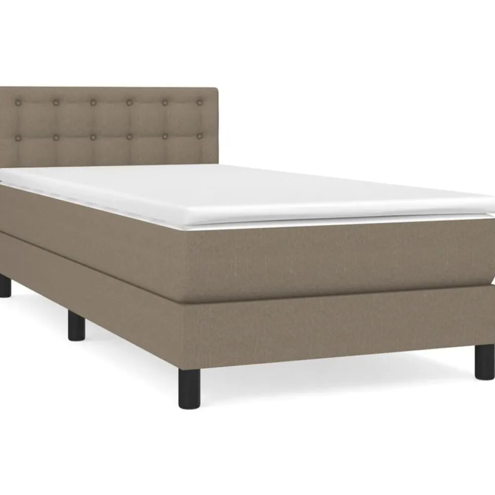 Bedden & Accessoires*vidaXL Boxspring met matras stof 80x200 cm Taupe