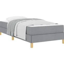 Bedden & Accessoires*vidaXL Boxspringbed met matras 80 x 200 cm Stof Lichtgrijs
