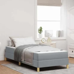 Bedden & Accessoires*vidaXL Boxspringbed met matras 80 x 200 cm Stof Lichtgrijs