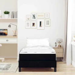 Bedden & Accessoires*vidaXL Boxspringbed met matras 80 x 200 cm Stof Zwart