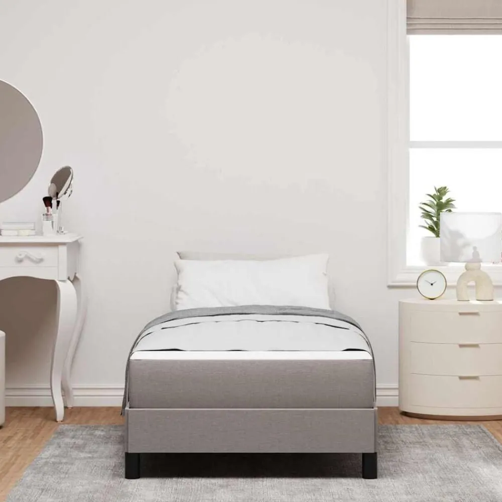 Bedden & Accessoires*vidaXL Boxspringbed met matras 80 x 200 cm Stof Taupe