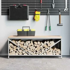 Brandhoutrek met houten blad 100,5x35,5x40 cm><noscript><img width=