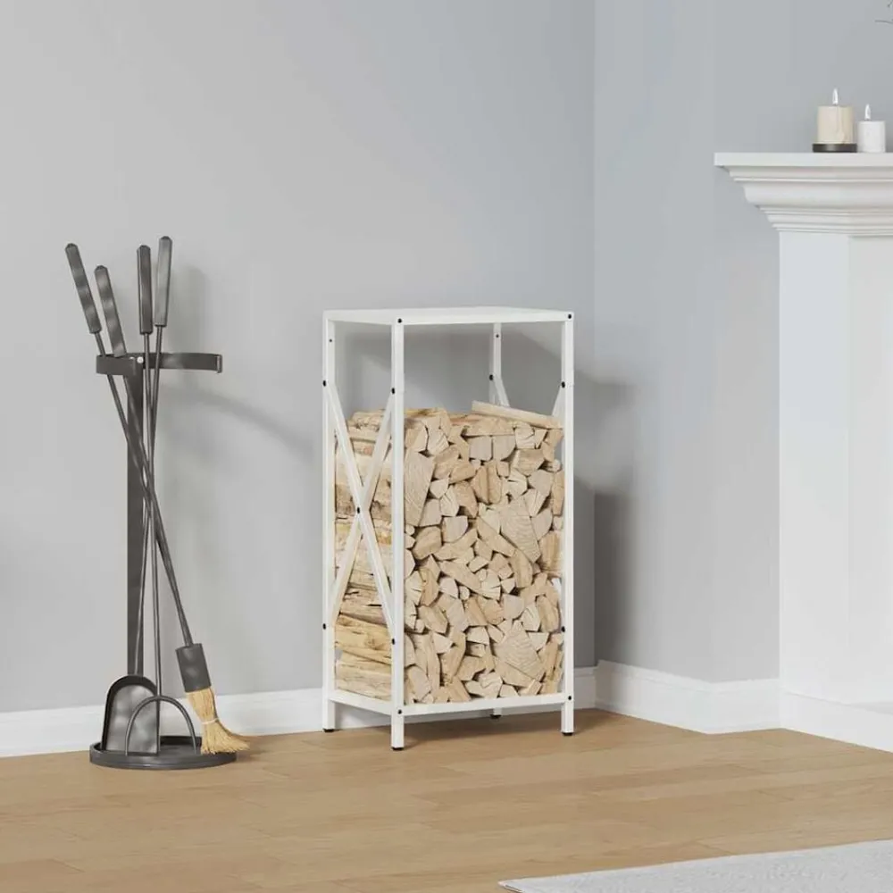 Houtkachel- & Haardaccessoires*vidaXL Brandhoutrek 34x25x70 cm koudgewalst staal Wit