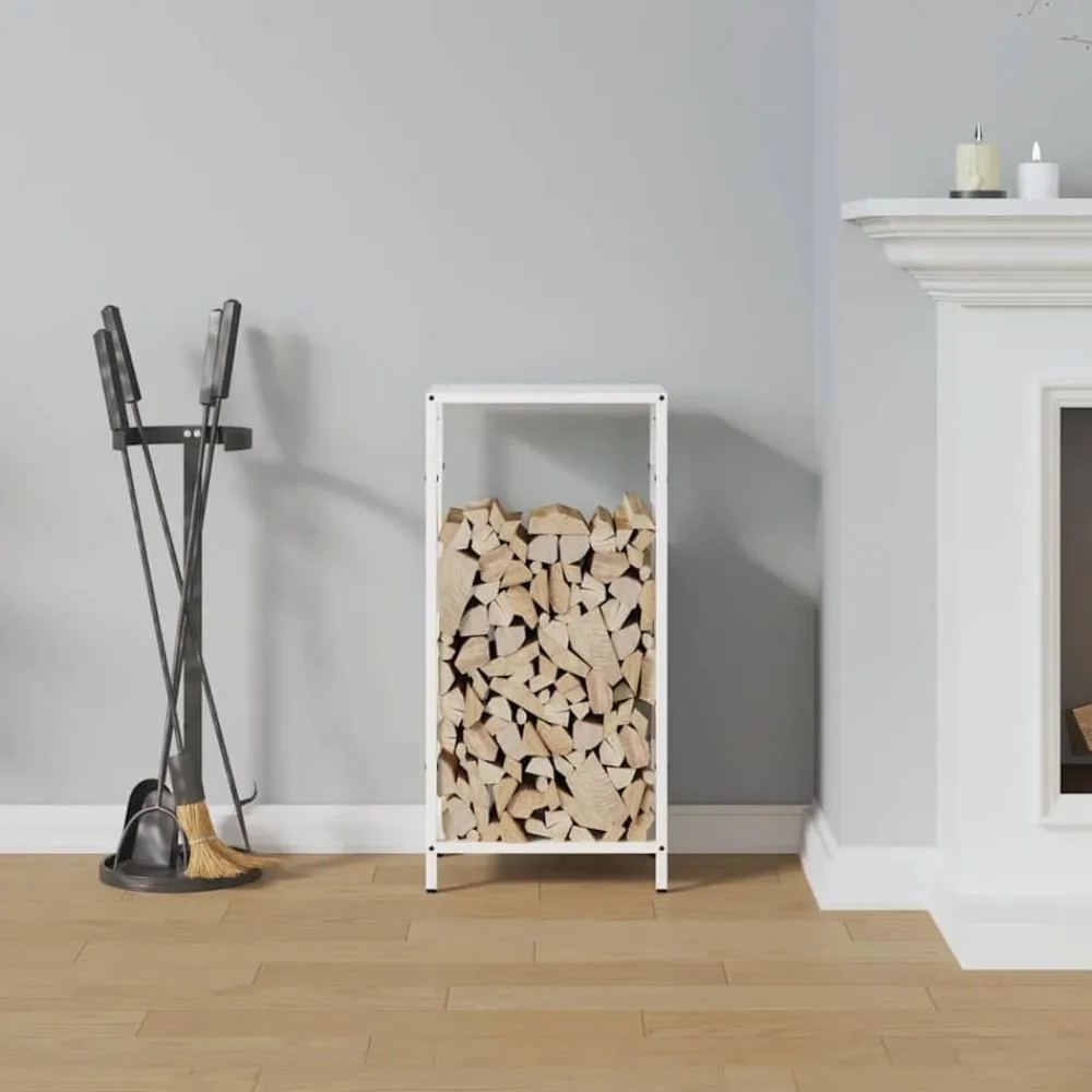 Houtkachel- & Haardaccessoires*vidaXL Brandhoutrek 34x25x70 cm koudgewalst staal Wit