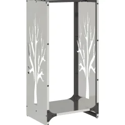 Houtkachel- & Haardaccessoires*vidaXL Brandhoutrek 40x30x80 cm Roestvrij staal