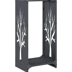Houtkachel- & Haardaccessoires*vidaXL Brandhoutrek 40x30x80 cm koudgewalst staal Antraciet
